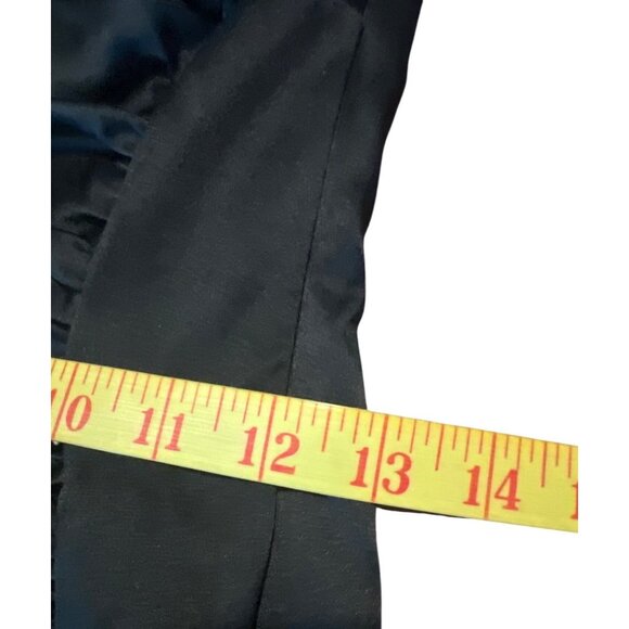 Jessica McClintock For Gunne Sax Black One-Shoulder Ruched Dress Size 1 Vintage - Picture 6 of 8
